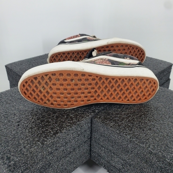 Vans Old Skool 508731 Low Top Black Floral Sneakers Size 4 Missy Youth Shoes - Picture 5 of 11